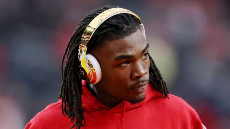 Rashee Rice #4 of the Kansas City Chiefs warms up before Super Bowl LVIII against the Kansas City Chiefs at Allegiant Stadium on February 11, 2024 in Las Vegas, Nevada