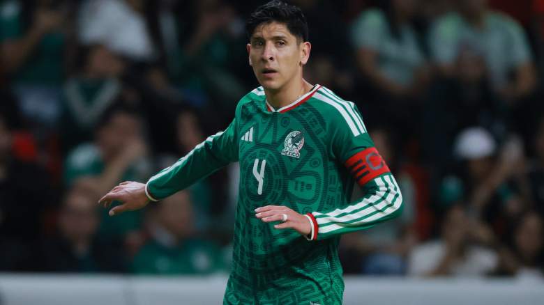 Edson Ãlvarez of Mexico gestures.