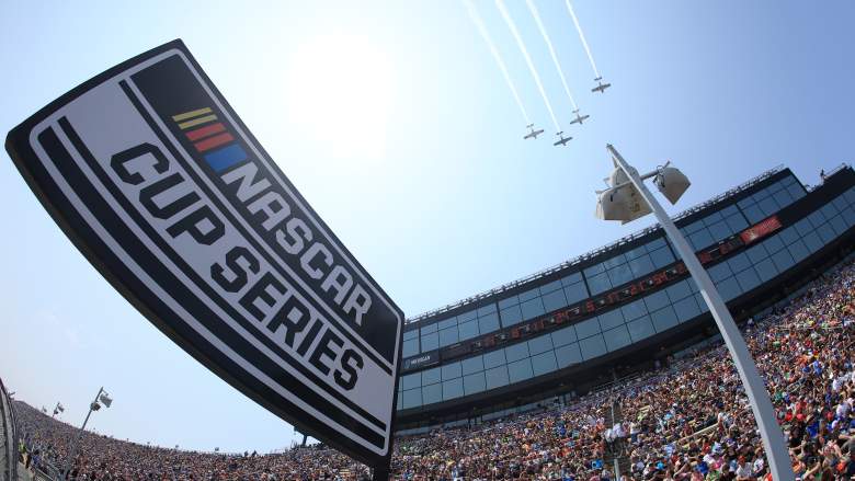 Flyover above Michigan International Speedway before the NASCAR Cup Series FireKeepers Casino 400.