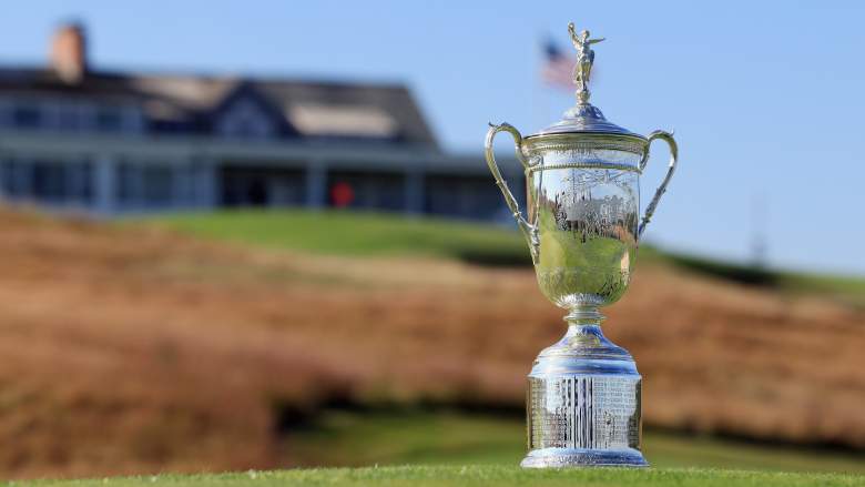 A general view of the U.S. Open Championship Trophy