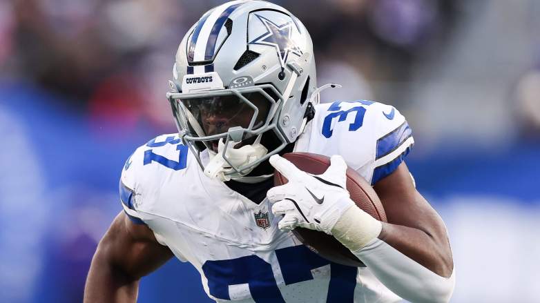 Phil Mafah #37 of the Dallas Cowboys will get a shot, with Jaydon Blue, at the RB2 job.
