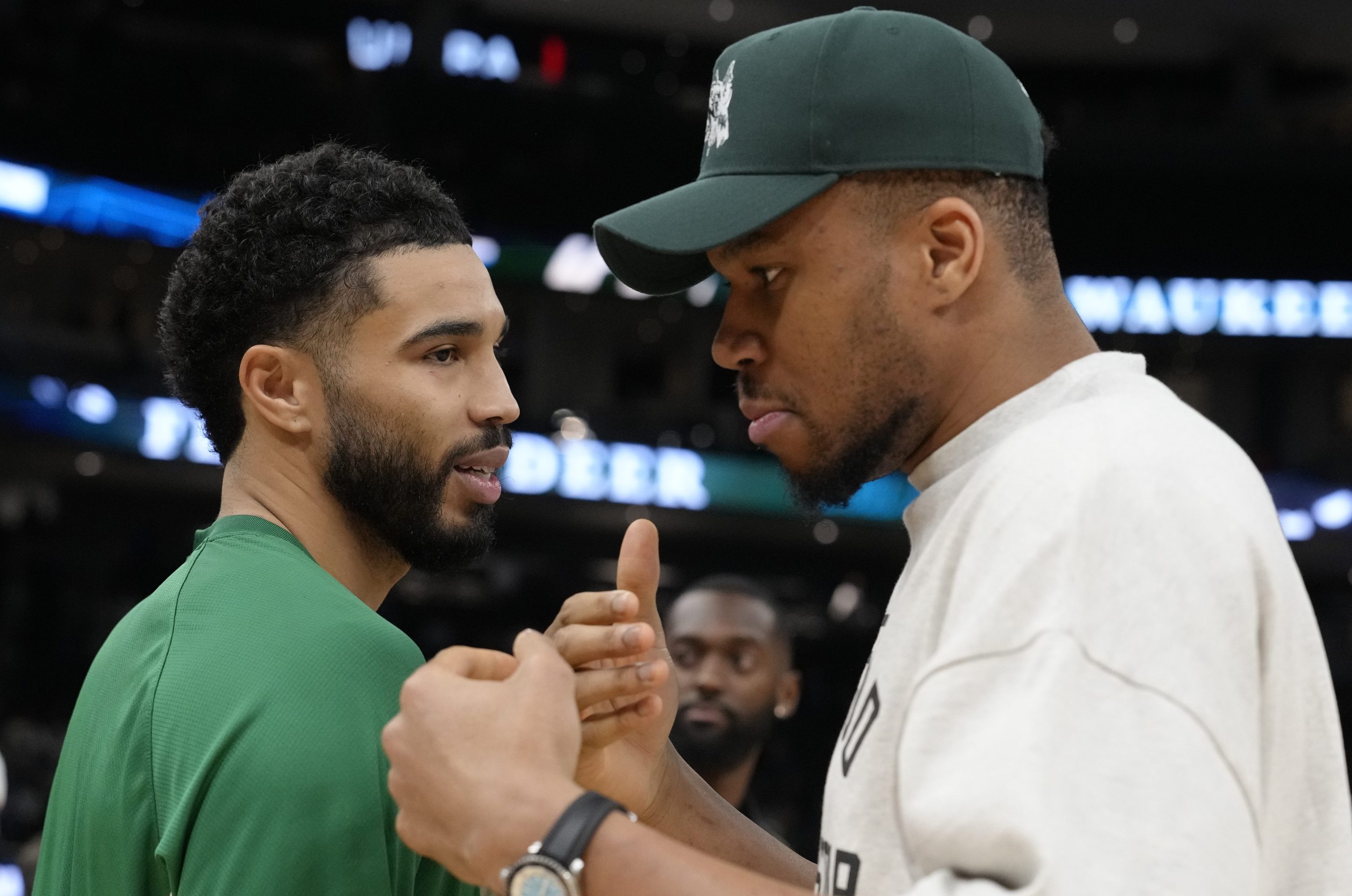 Boston Celtics trade target Giannis Antetokounmpo with Jayson Tatum