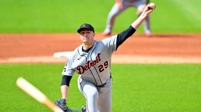 Starting pitcher Tarik Skubal #29 of the Detroit Tigers pitches during the first inning against the Cleveland Guardians at Progressive Field on June 13, 2026 in Cleveland, Ohio.
