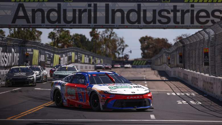 Corey Heim Earns First Cup Series Win in Historic San Diego Race 1 Corey Heim drives the No. 67 Toyota during his winning run in the NASCAR Cup Series Anduril 250 at San Diego.