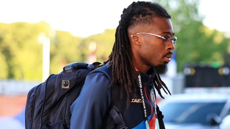 Jean-Kevin Duverne #22 of Haiti arrives.
