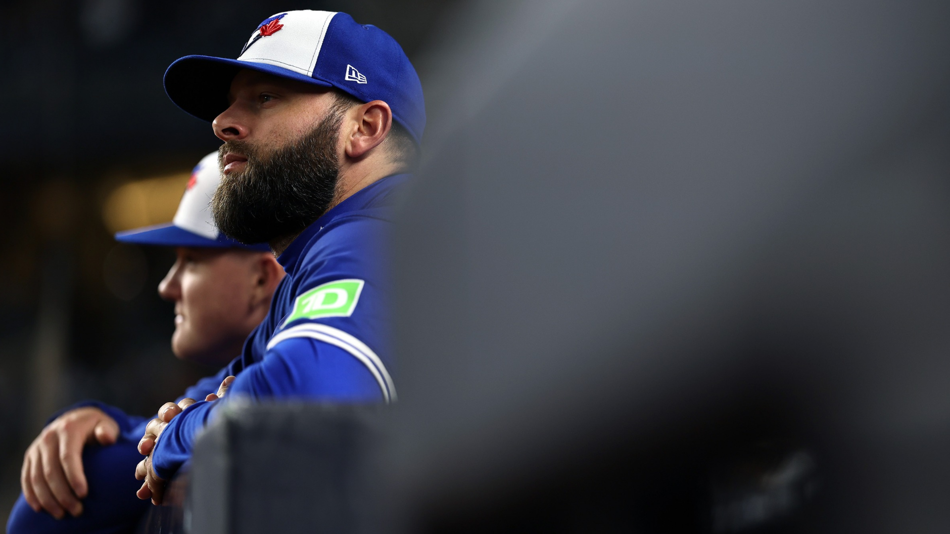 Tommy Nance #45 of the Toronto Blue Jays looks on before game four of the American League Division Series against the New York Yankees at Yankee Stadium on October 08, 2025 in New York City. (Photo by Ishika Samant/Getty Images)