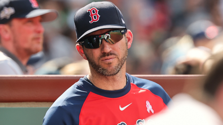 Manager Chad Tracy #17 of the Boston Red Sox looks on from the dugout during the sixth inning against the Tampa Bay Rays at Fenway Park on May 10, 2026 in Boston, Massachusetts. (Photo By Winslow Townson/Getty Images) Tampa Bay Rays v Boston Red Sox