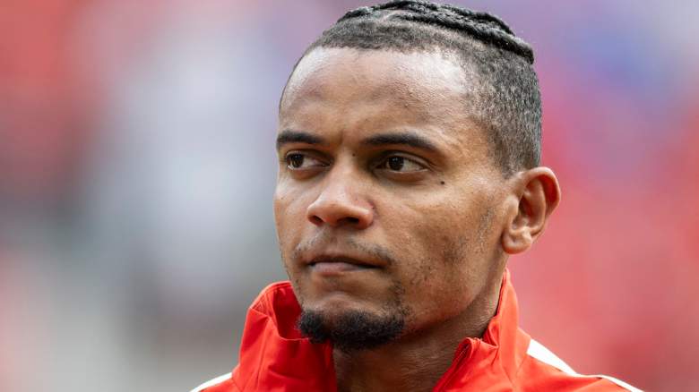 Switzerland's defender #5 Manuel Akanji poses.