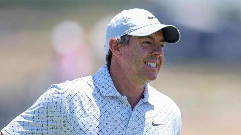 Rory McIlroy of Northern Ireland looks on from the second green during the final round of the 126th U.S. OPEN at Shinnecock Hills Golf Club on June 21, 2026 in Southampton, New York.