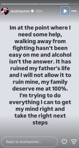 Dustin Poirier Instagram Stories