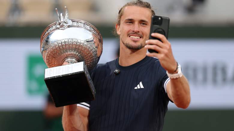 Alexander Zverev of Germany takes a selfie.