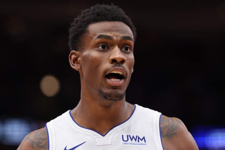 Jalen Duren reacts during a Detroit Pistons game amid restricted free agency contract negotiations.