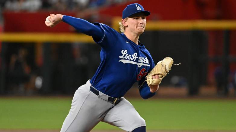 Los Angeles Dodgers starting pitcher Emmet Sheehan faces the Arizona Diamondbacks at Chase Field.