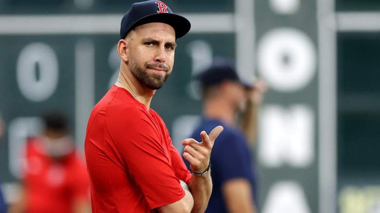 Matt Barnes #32 of the Boston Red Sox looks on.