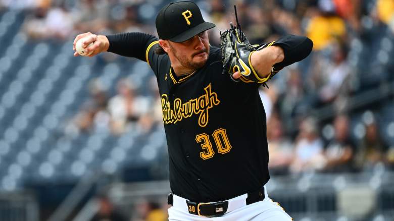Paul Skenes #30 of the Pittsburgh Pirates pitches.