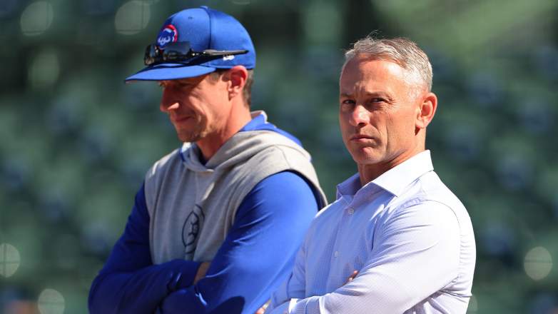 Chicago Cubs president of baseball operations Jed Hoyer and manager Craig Counsell at Truist Park during the 2024 season.