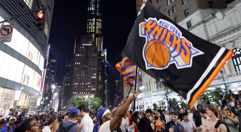 Knicks Fans Gather In NYC To Watch Game 5 Of The NBA Finals Against The San Antonio Spurs