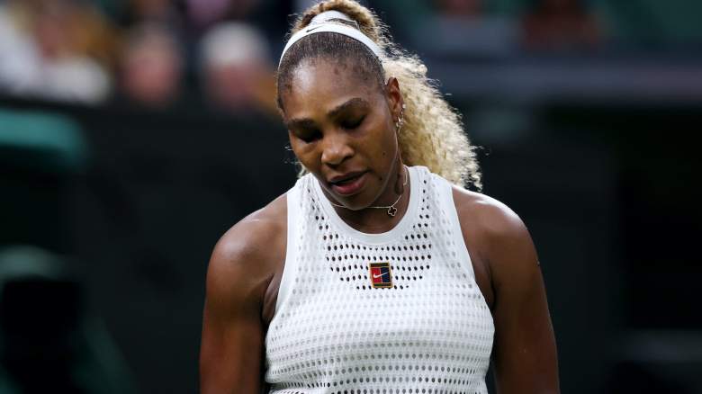 Serena Williams of United States reacts.