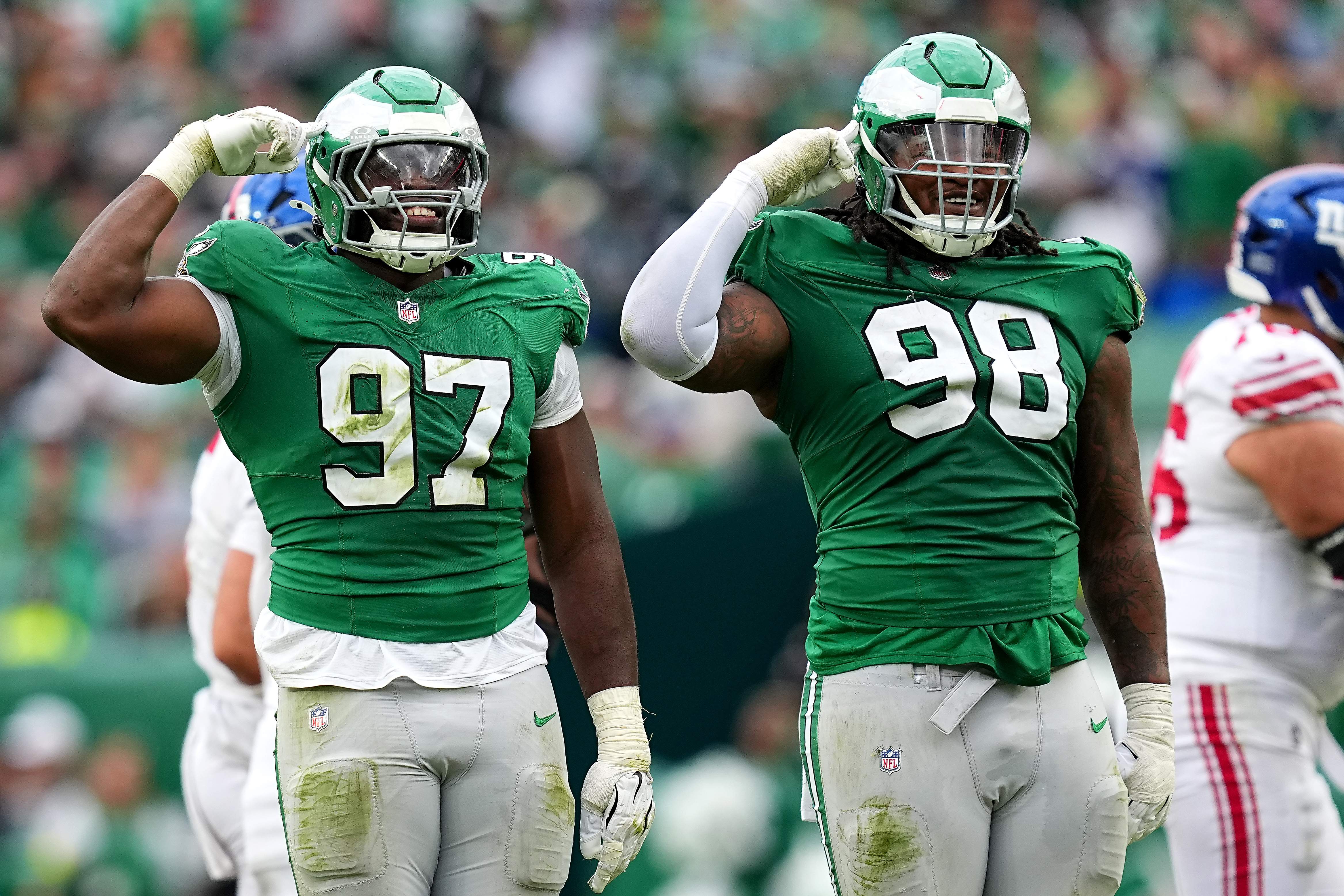 Eagles DTs Moro Ojomo and Jalen Carter