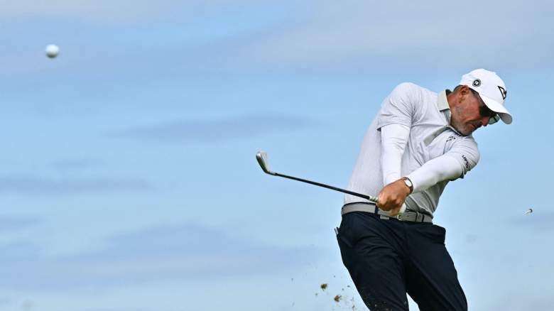 US golfer Phil Mickelson plays from the 6th tee.