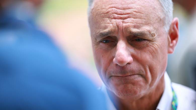 Rob Manfred frowns.