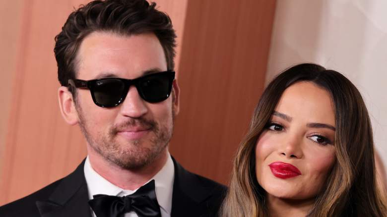 Miles Teller and Keleigh Sperry attend the 97th Annual Oscars.