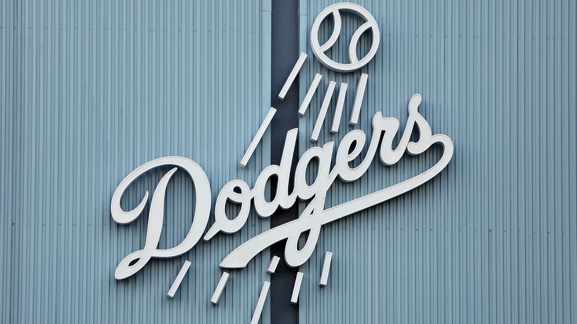 A detailed view of Dodgers signage outside of the stadium prior to the game between the St. Louis Cardinals and Los Angeles Dodgers at Dodger Stadium on August 06, 2025 in Los Angeles, California. (Photo by Luke Hales/Getty Images)
