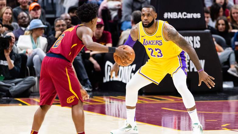 Los Angeles Lakers guard Collin Sexton and forward LeBron James
