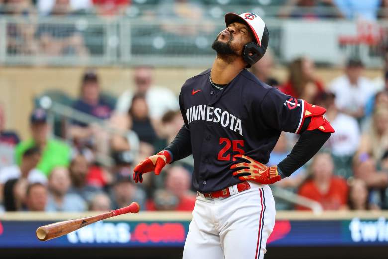 Byron Buxton grimaces after swing