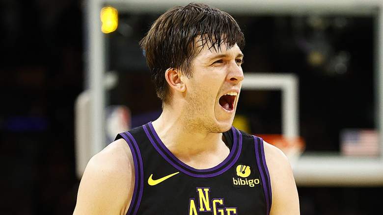 Austin Reaves #15 of the Los Angeles Lakers