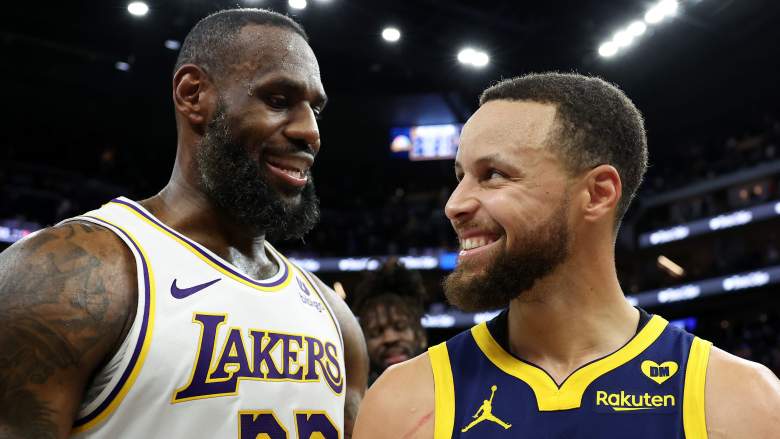 Stephen Curry and LeBron James Share a Conversation After Warriors-Lakers Game
