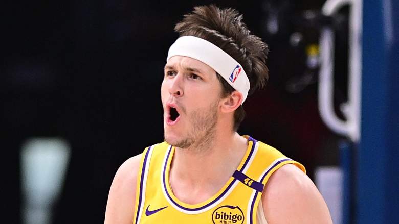 Austin Reaves #15 of the Los Angeles Lakers