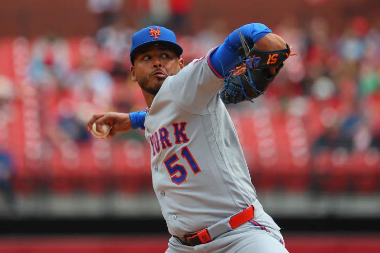 Freddy Peralta pitching against the St. Louis Cardinals