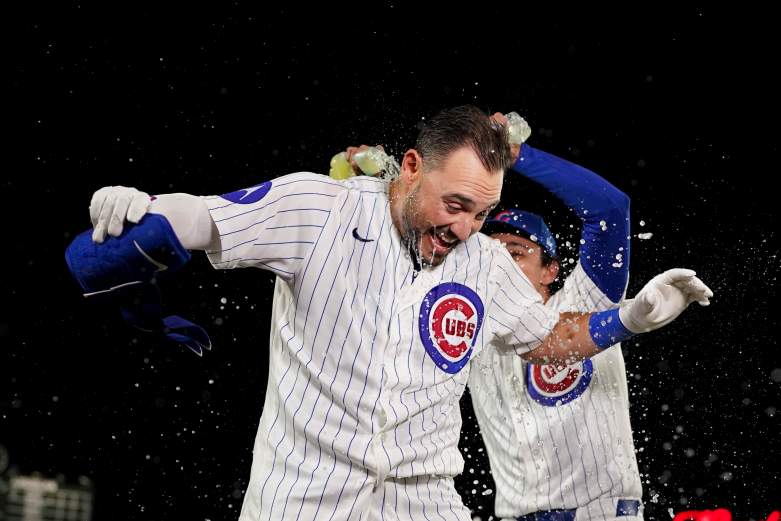 Former Los Angeles Dodgers outfielder Michael Conforto after hitting a walk-off home run for the Cubs.