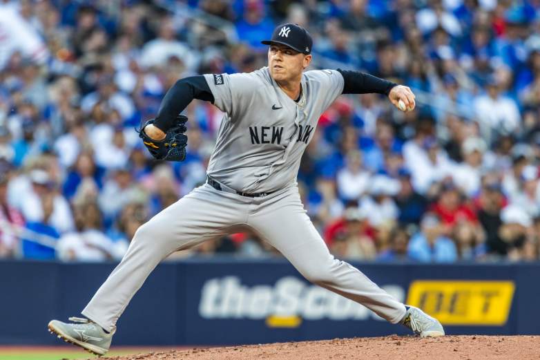 TORONTO, CANADA - JUNE 12: Ryan Weathers #40 of the New York Yankees pitches against the Toronto Blue Jays during the second inning in an MLB game at the Rogers Centre on June 12, 2026 in Toronto, Ontario, Canada. (Photo by Tara Walton/Getty Images)