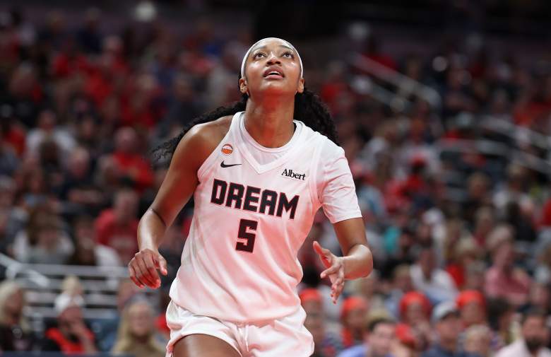 Angel Reese #5 of the Atlanta Dream during the game against the Indiana Fever.