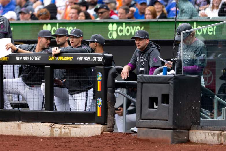 NEW YORK, NEW YORK - JUNE 27: Interim manager Andy Green #70 of the New York Mets looks on during the second inning against the Philadelphia Phillies at Citi Field on June 27, 2026 in New York City. (Photo by Caleb Bowlin/Getty Images)