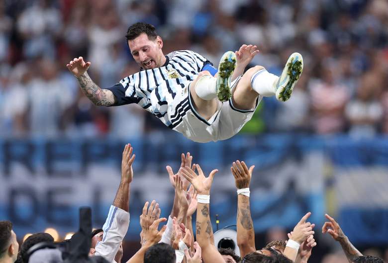 Lionel Messi celebrates goal against Egypt during Argentina World Cup comeback.