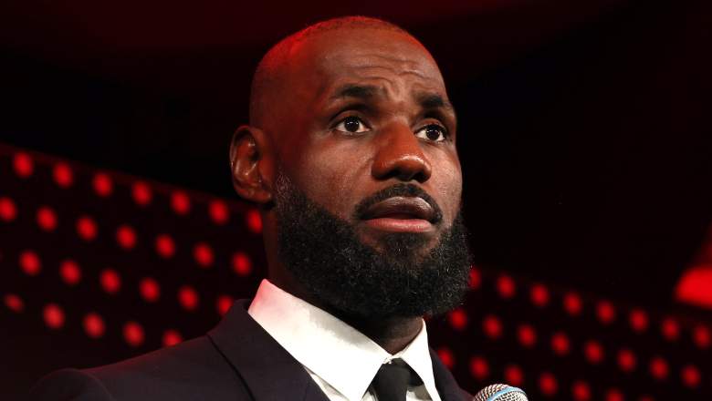 LeBron James speaks during the TIME100 Gala in New York.