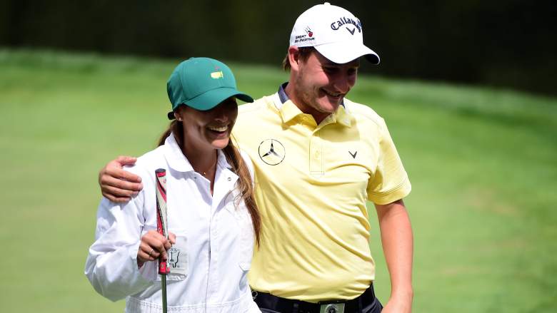 Emiliano Grillo of Argentina and his wife Macarena