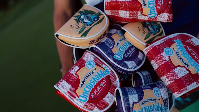 LAB Golf x Uncrustables collaboration headcovers