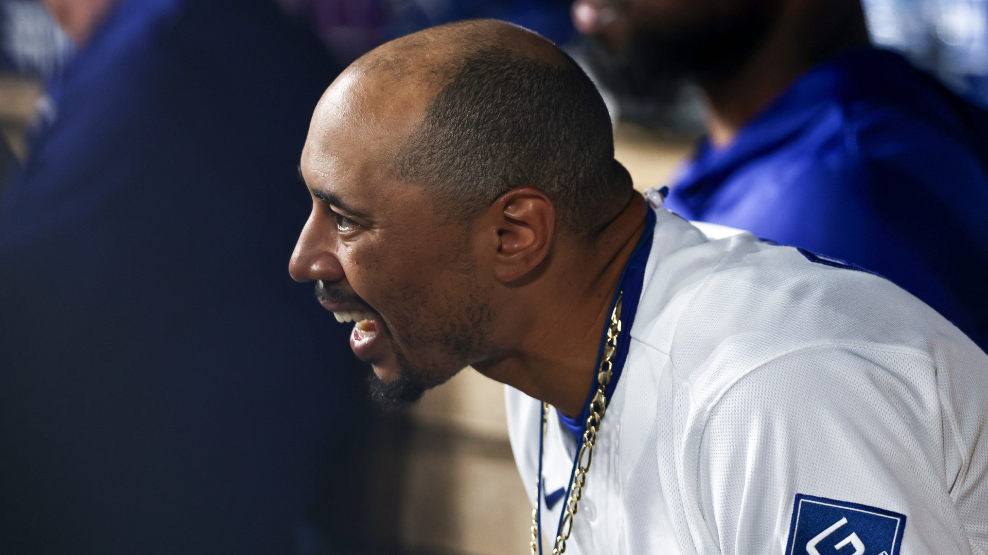 Mookie Betts #50 of the Los Angeles Dodgers reacts during the ninth inning against the Arizona Diamondbacks at Dodger Stadium on July 10, 2026 in Los Angeles, California. (Photo by Melina Pizano/Getty Images)