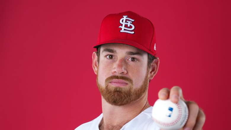 St. Louis Cardinals pitcher Bruce Zimmermann poses on photo day at Roger Dean Stadium ahead of the 2026 season