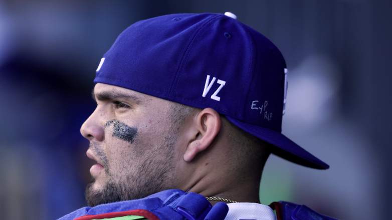 Los Angeles Dodgers catcher Eliezer Alfonzo Jr. during his MLB debut against the San Diego Padres on July 5, 2026.