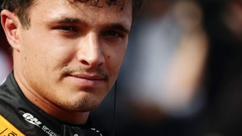 Pole position qualifier Lando Norris of Great Britain and McLaren looks on in parc ferme during qualifying ahead of the F1 Grand Prix of Hungary at Hungaroring.