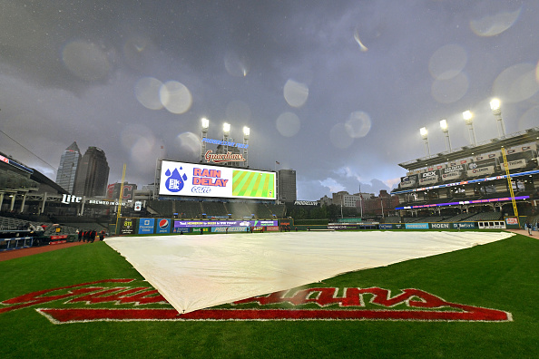 The first pitch of tonight's game between the Guardians and Pirates has been delayed due to inclement weather.