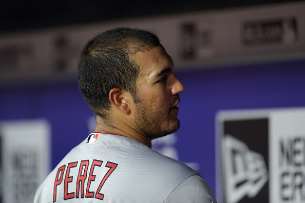ARLINGTON, TX - SEPTEMBER 20: Carlos Perez #58 of the Los Angeles Angels at Globe Life Park in Arlington on September 20, 2016 in Arlington, Texas. (Photo by Ronald Martinez/Getty Images)
