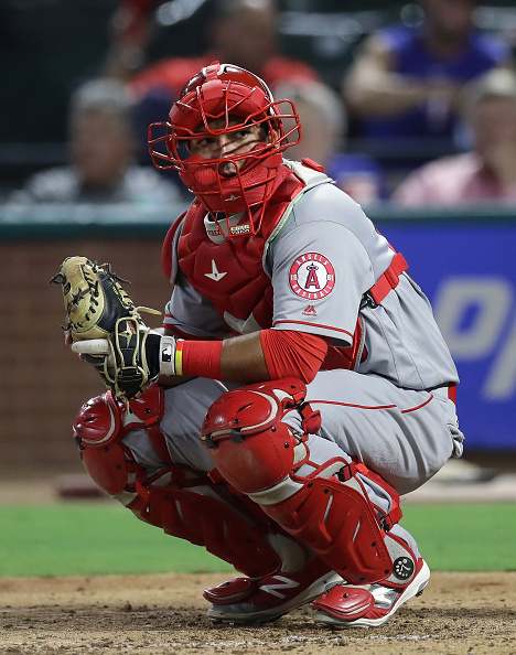 ARLINGTON, TX - SEPTEMBER 20: Carlos Perez #58 of the Los Angeles Angels at Globe Life Park in Arlington on September 20, 2016 in Arlington, Texas. (Photo by Ronald Martinez/Getty Images)