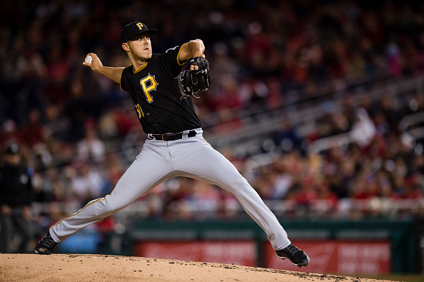 WASHINGTON, DC - SEPTEMBER 30: Starting pitcher Jameson Taillon #50 of the Pittsburgh Pirates pitches in the second inning against the Washington Nationals at Nationals Park on September 30, 2017 in Washington, DC. (Photo by Patrick McDermott/Getty Images)