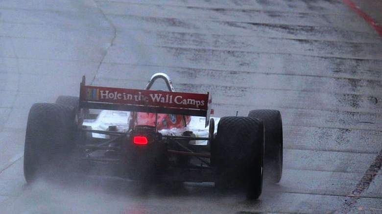 Sebastien Bourdais of France brakes for a turn
